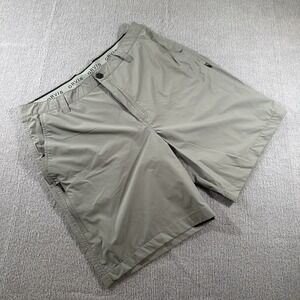 Orvis Mens Cargo 38 Shorts Flat Front Comfort Waist Belt Lightweight‎ Gray